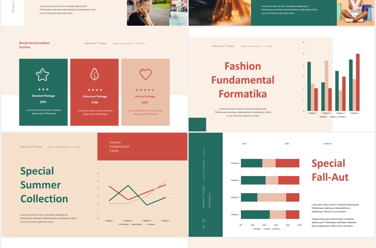 时尚优雅模特摄影展示PPT模板IBIZA - Stylish & Elegant Powerpoint Template
