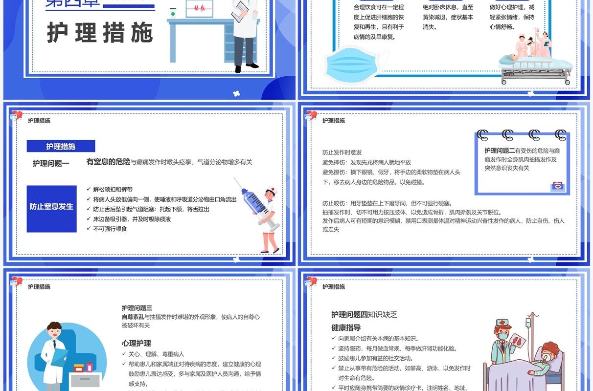 蓝色卡通风护理个案汇报PPT模板
