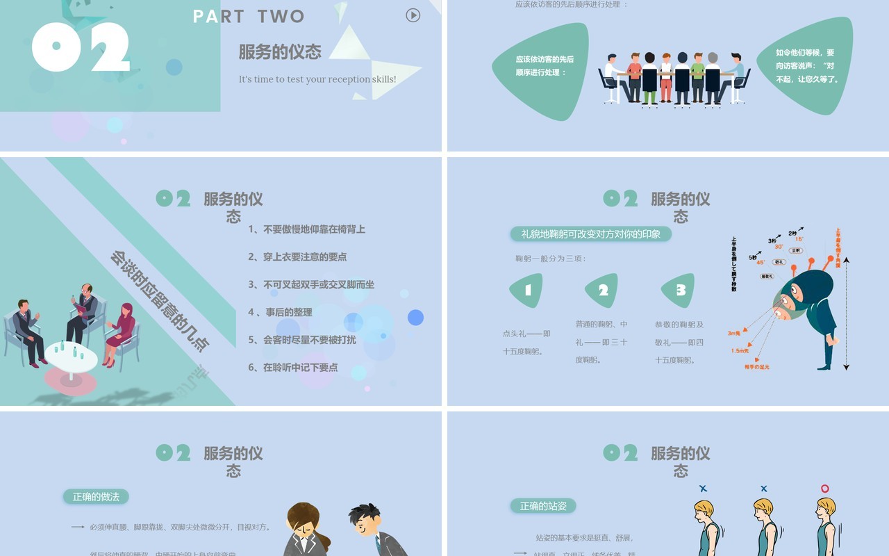公司会议接待服务礼仪商务培训课件PPT模板