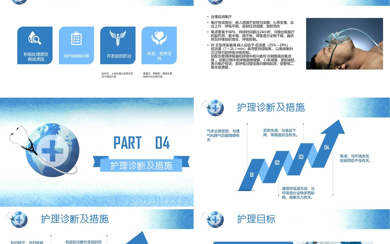 简约医院呼吸衰竭护理查房PPT模板