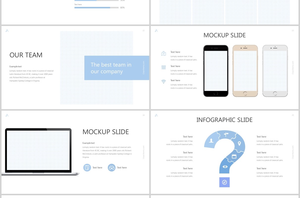 简洁蓝色公司简介企业介绍PPT模板clear powerpoint template