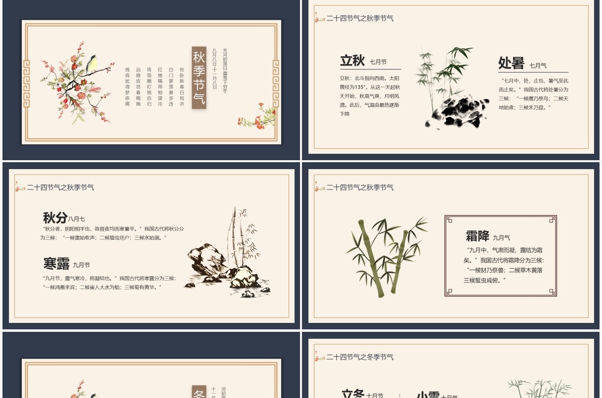 中国传统二十四节气介绍动态PPT模板