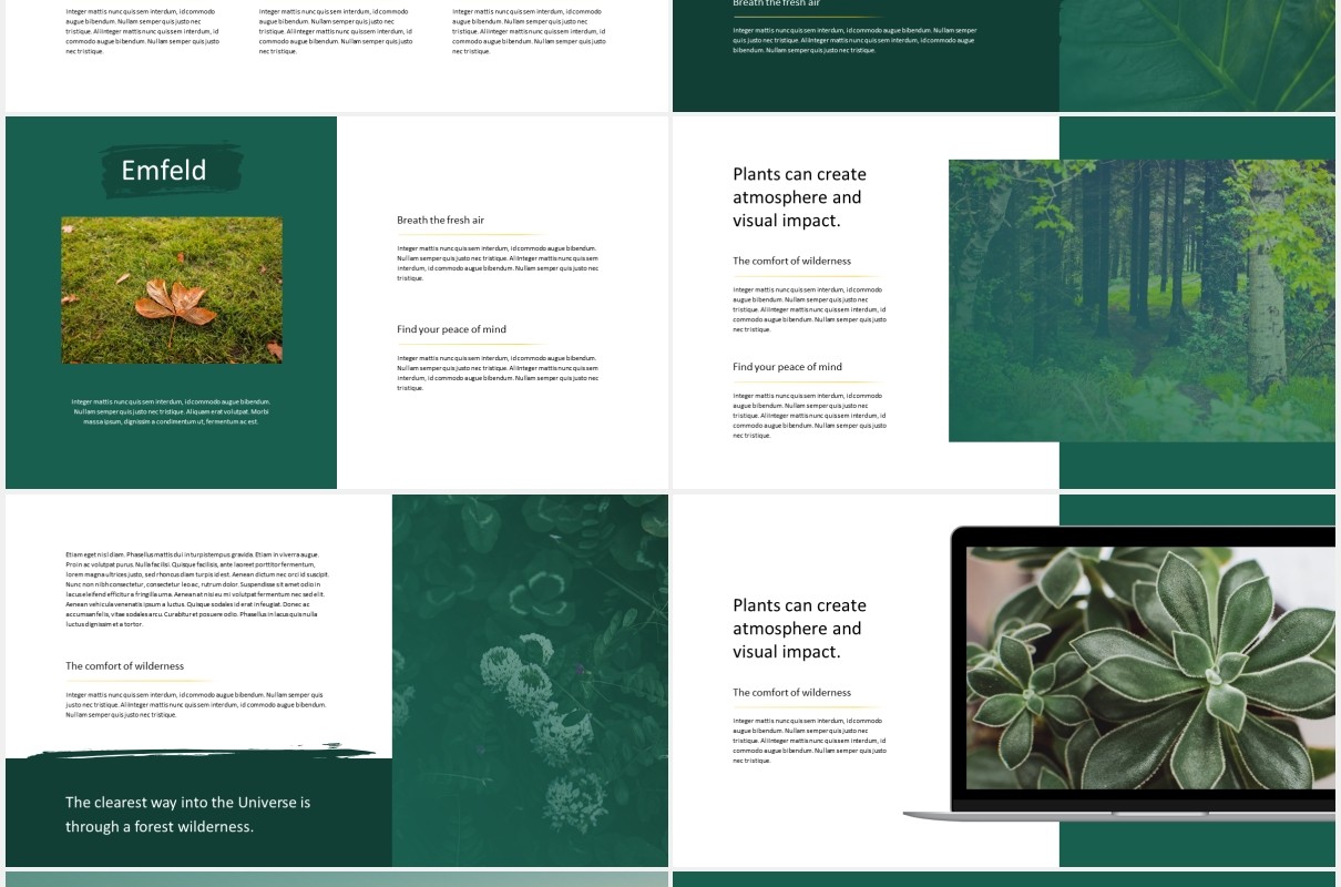 绿色户外旅游PPT模板emfeld powerpoint template