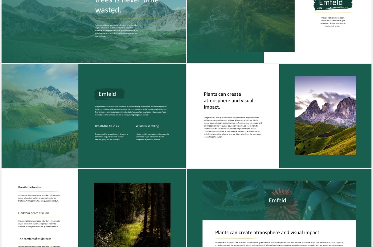 绿色户外旅游PPT模板emfeld powerpoint template