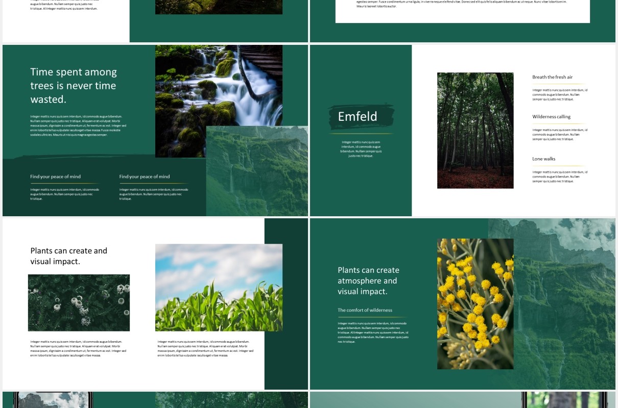 绿色户外旅游PPT模板emfeld powerpoint template