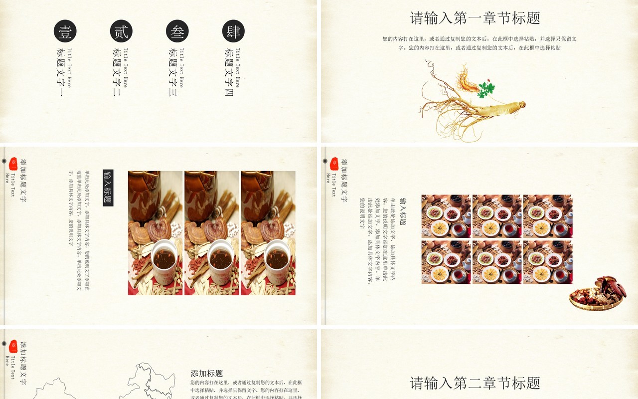 简约简洁中医文化PPT模板