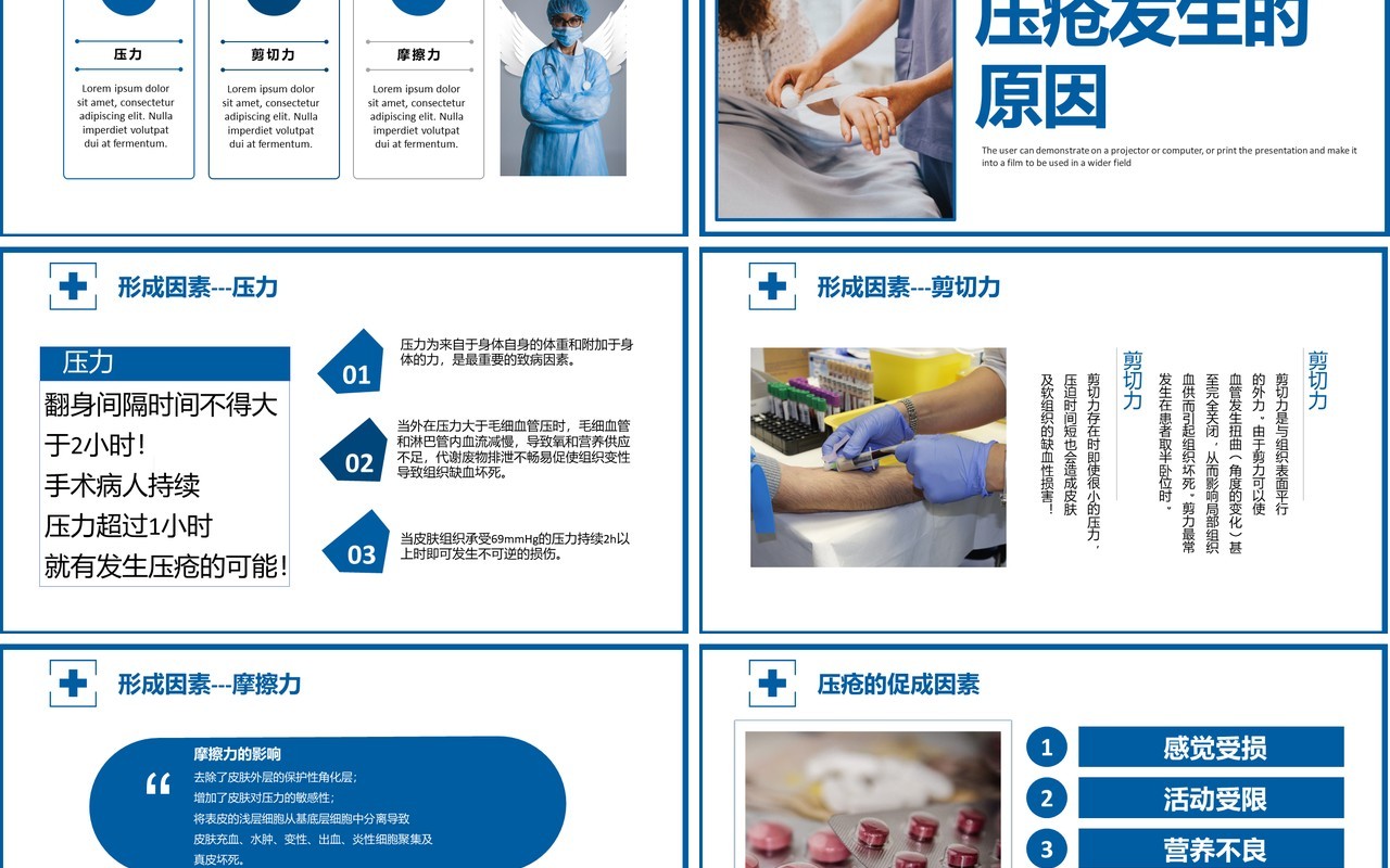 简约医药医疗压疮护理知识培训PPT模板