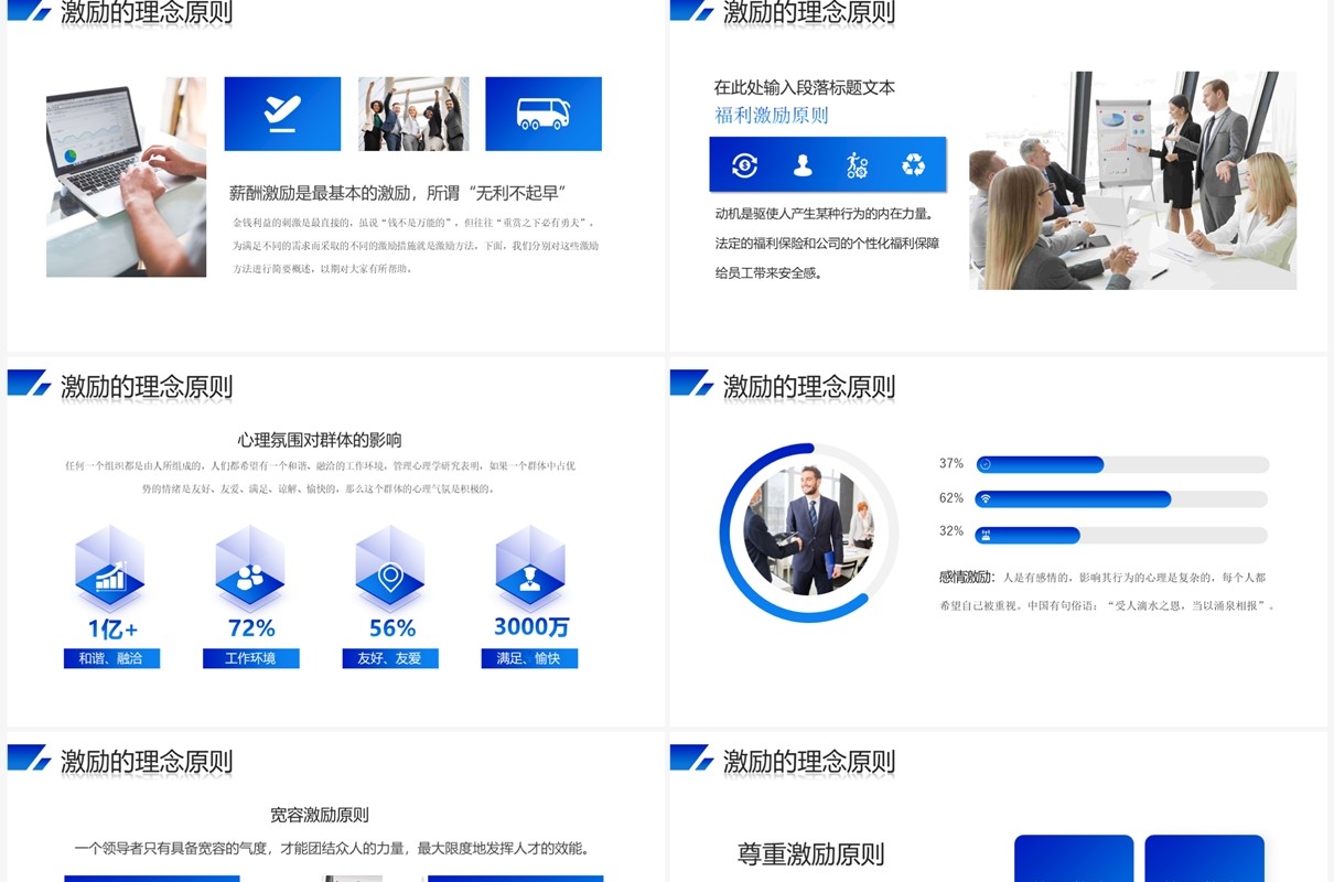 蓝色商务风找到员工激励的钥匙PPT模板