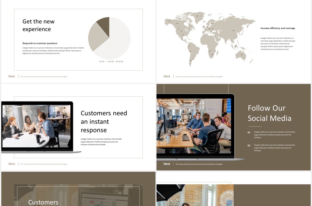 数字代理公司宣传介绍PPT模板sked elegant digital agency powerpoint template