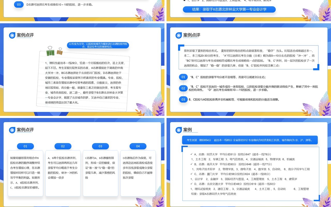 蓝色卡通风高考志愿填报技巧PPT模板