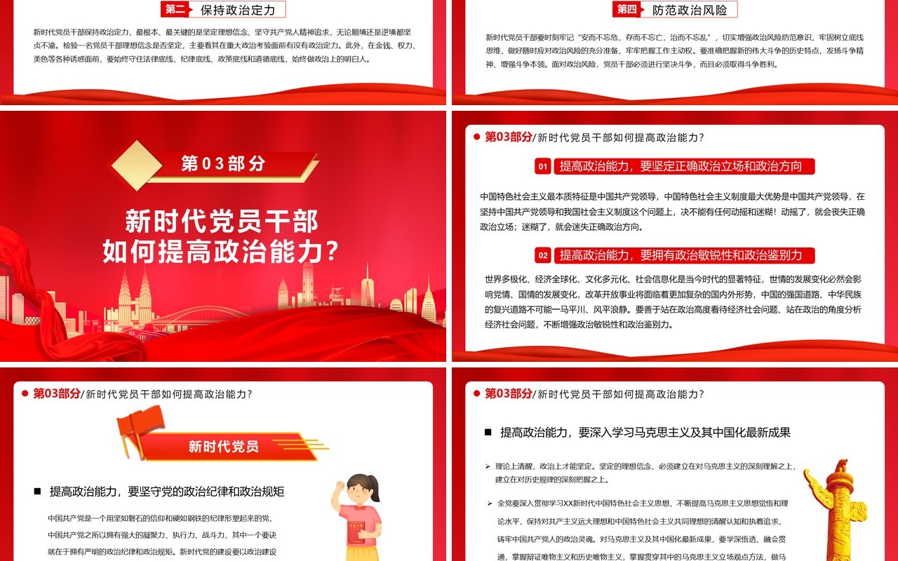 为什么新时代党员要提高政治能力党课讲稿PPT模板