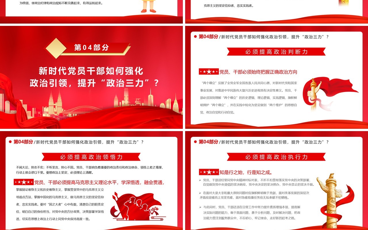 为什么新时代党员要提高政治能力党课讲稿PPT模板