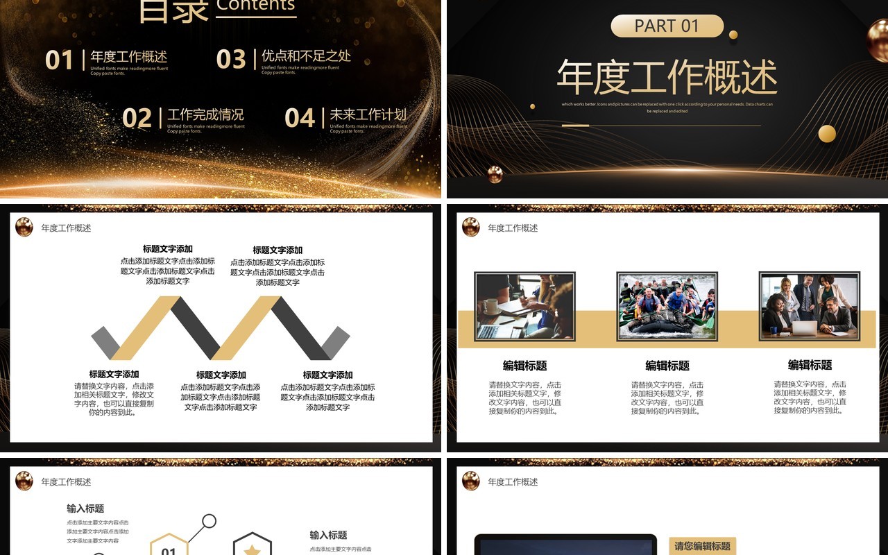 黑金商务风2023新起点新篇章PPT模板