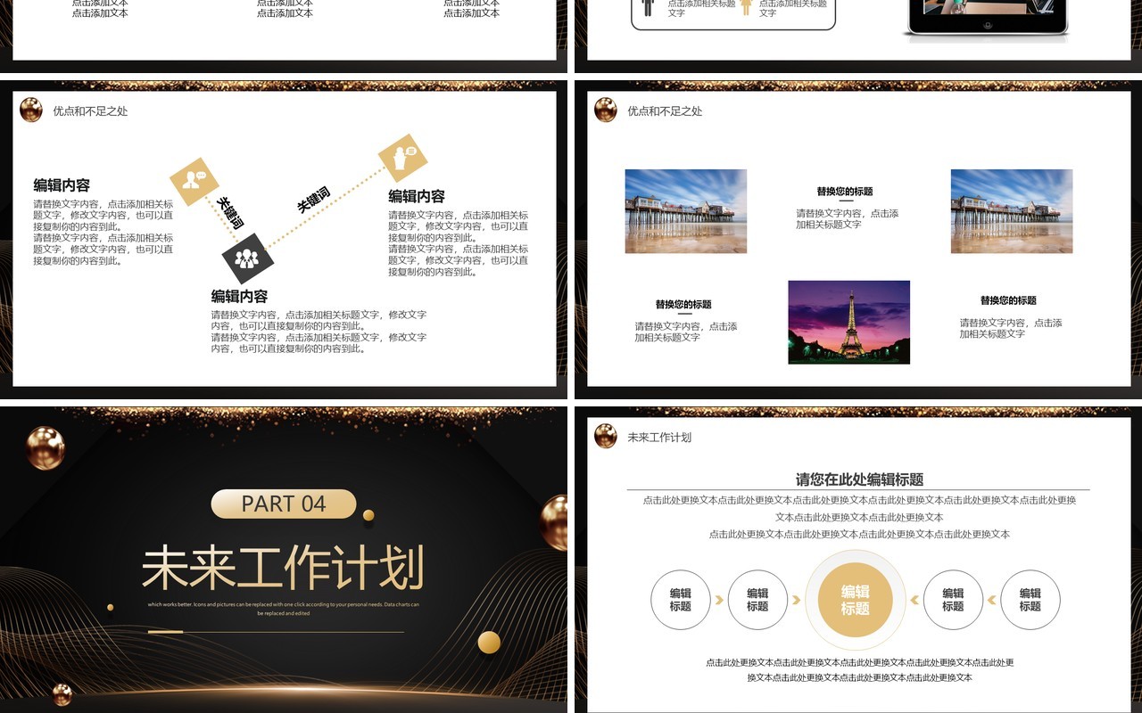 黑金商务风2023新起点新篇章PPT模板