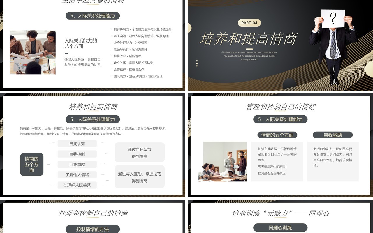 商务风情商培养与人际关系处理PPT模板