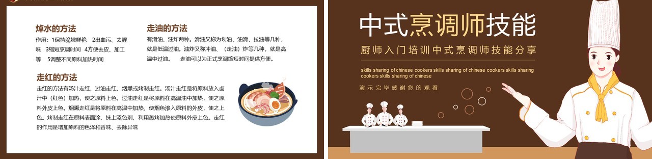 厨师入门培训中式烹调师技能分享动态PPT模板