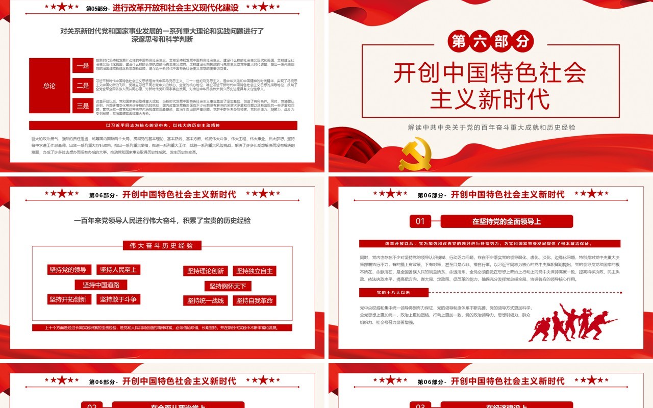 中国共产党第三个历史决议PPT模板
