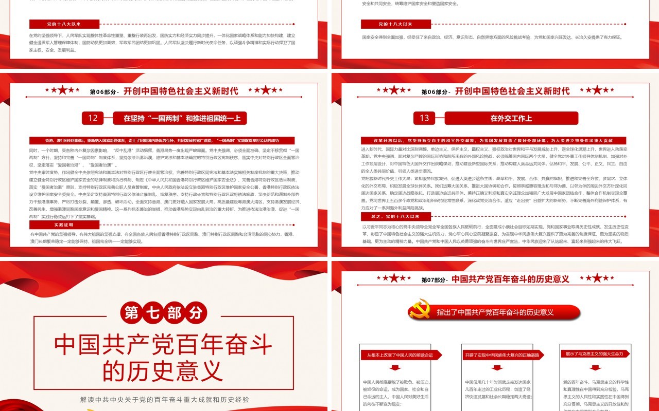 中国共产党第三个历史决议PPT模板