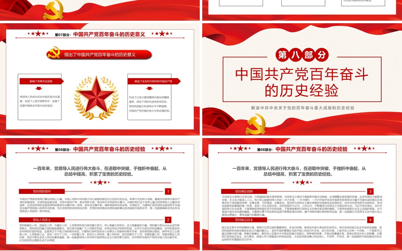 中国共产党第三个历史决议PPT模板