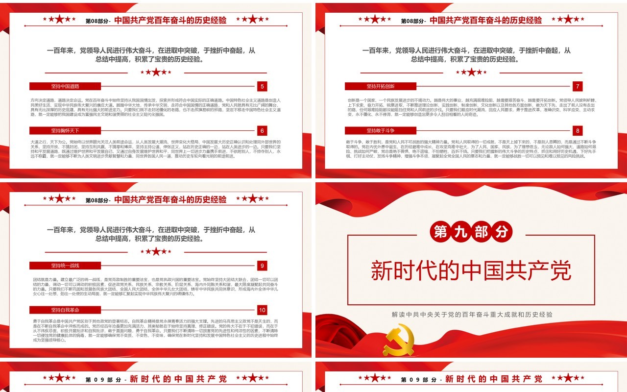 中国共产党第三个历史决议PPT模板