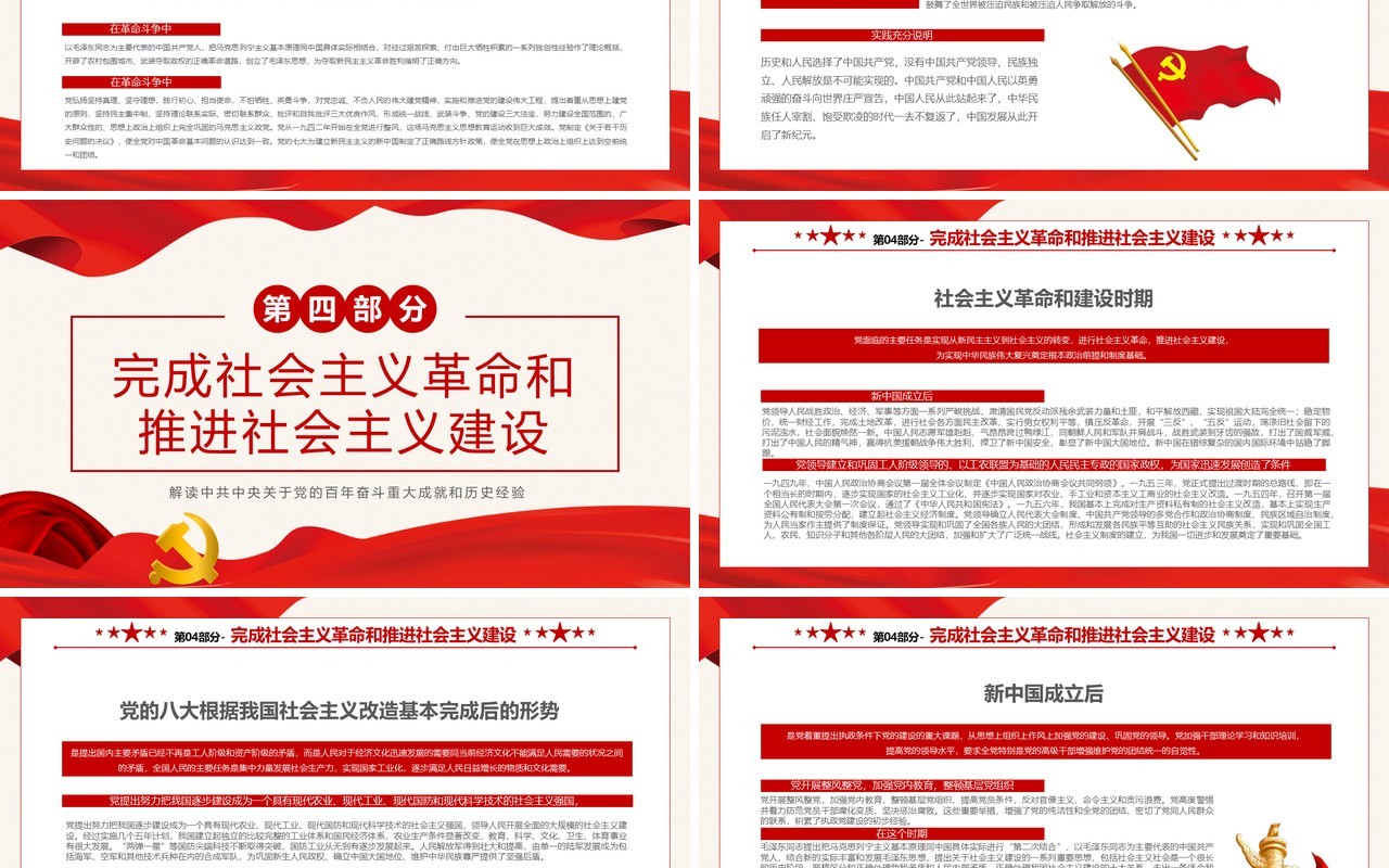 中国共产党第三个历史决议PPT模板