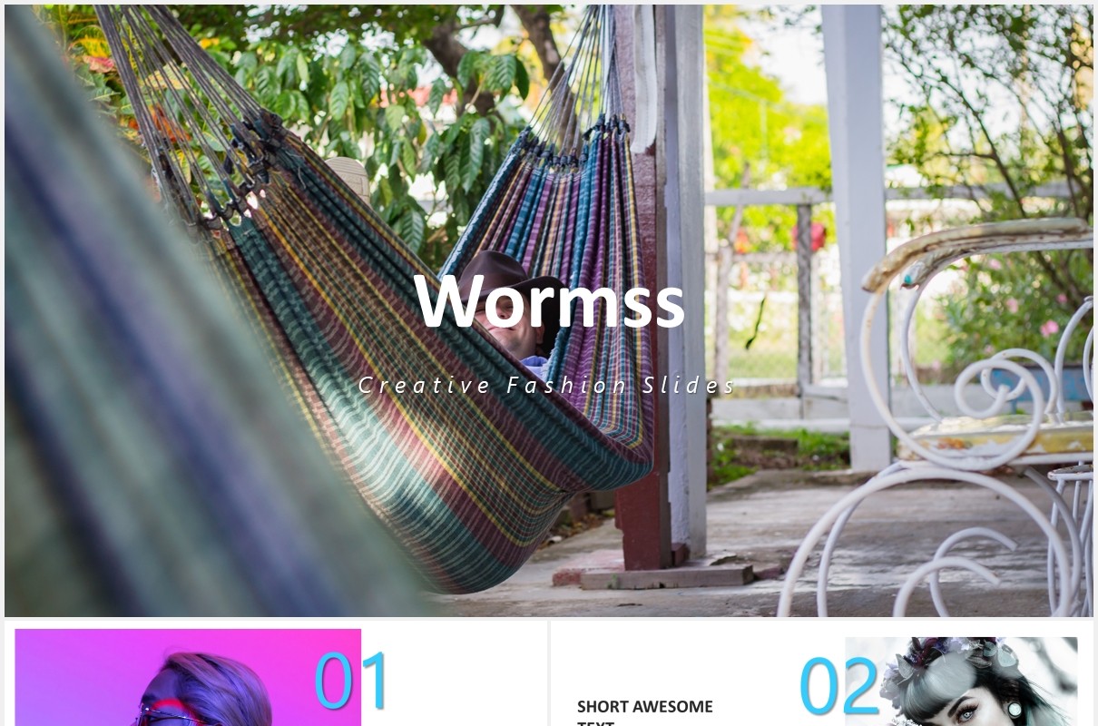 国外可视化图表PPT模板wormss powerpoint template