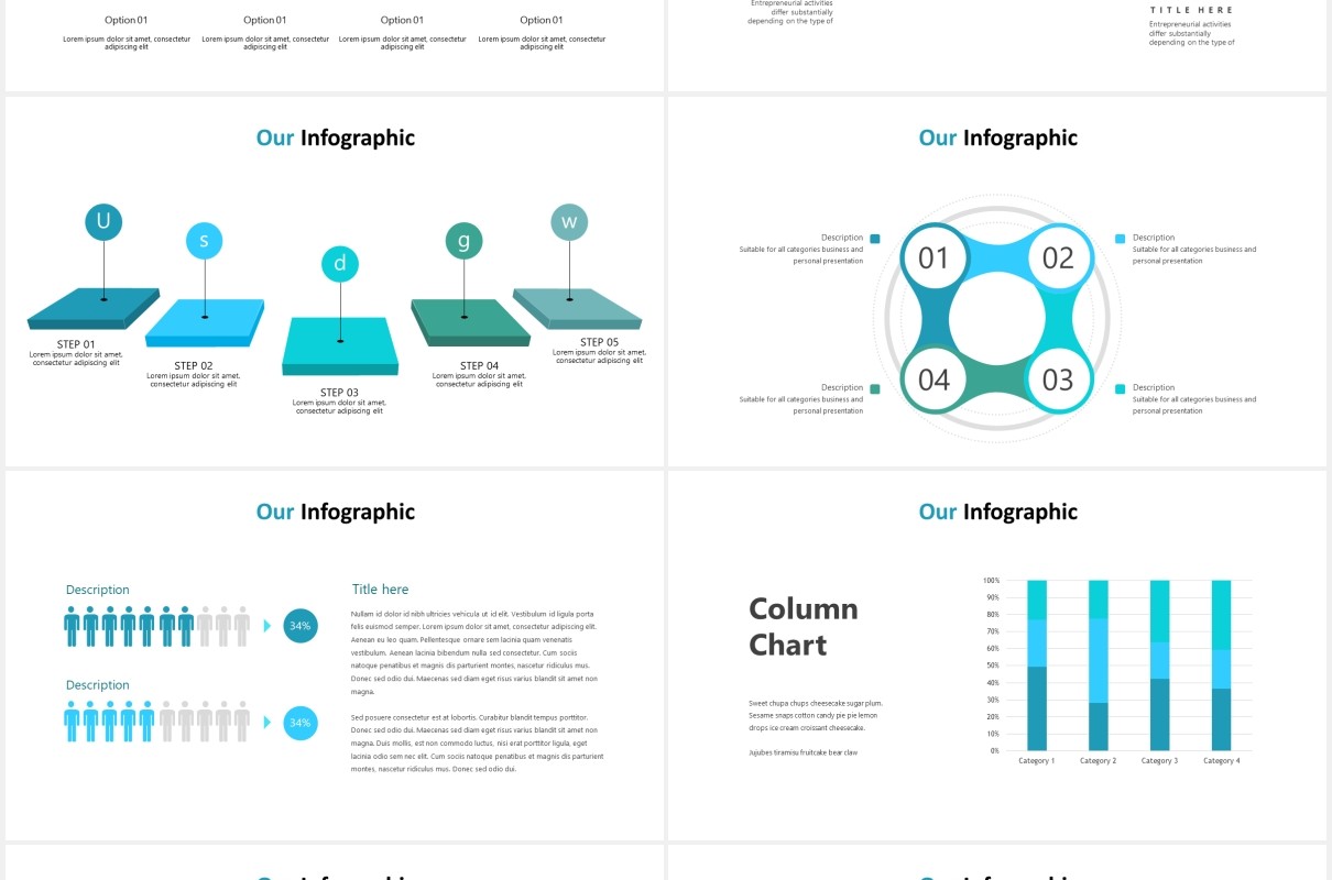 国外可视化图表PPT模板wormss powerpoint template