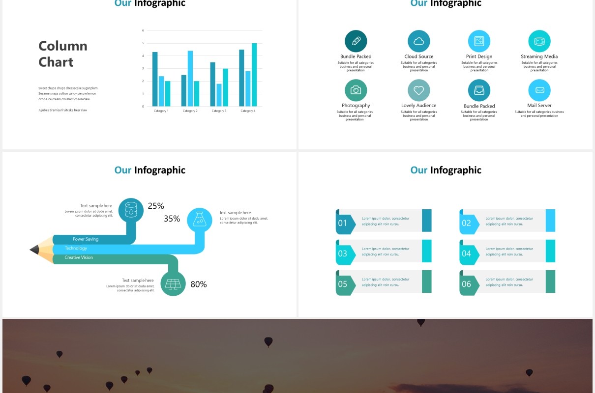 国外可视化图表PPT模板wormss powerpoint template