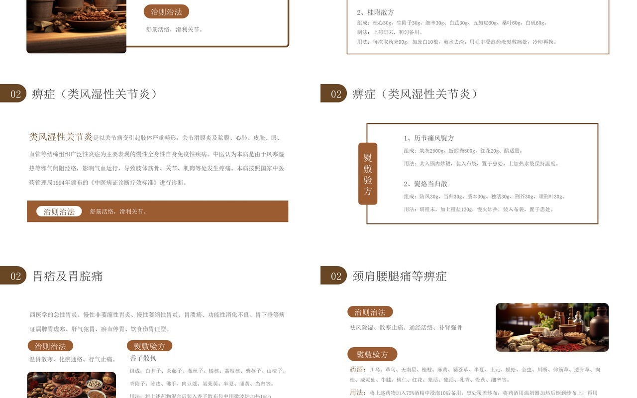 棕色中国风中药热熨敷技术PPT模板