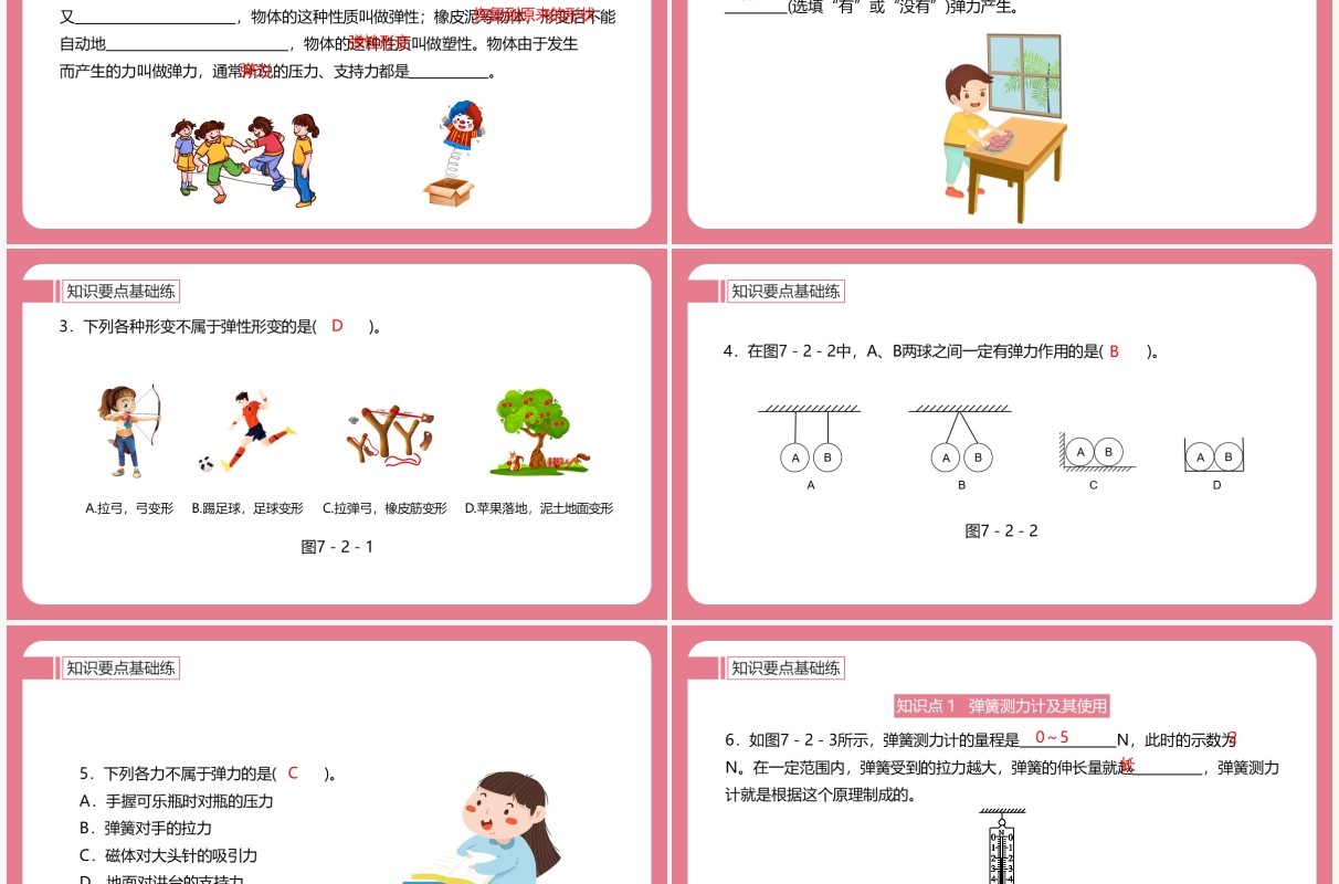 部编版八年级物理下册弹力课件PPT模板