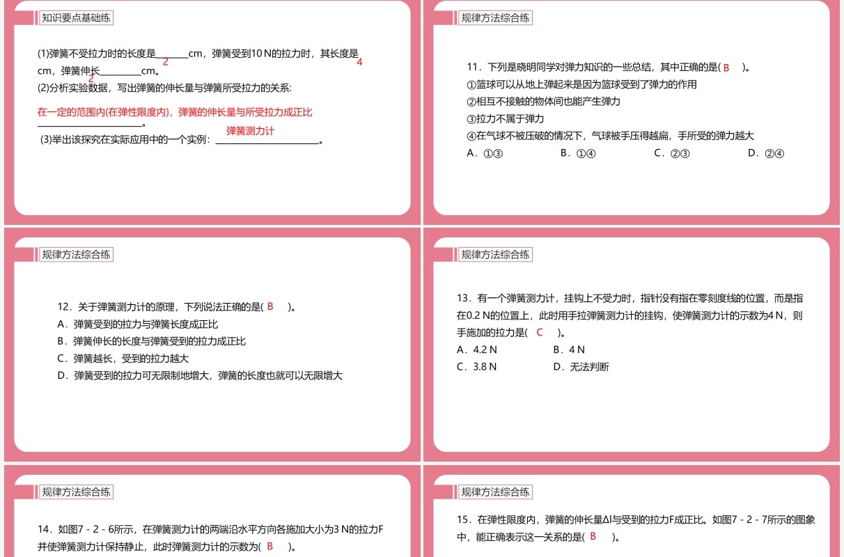 部编版八年级物理下册弹力课件PPT模板