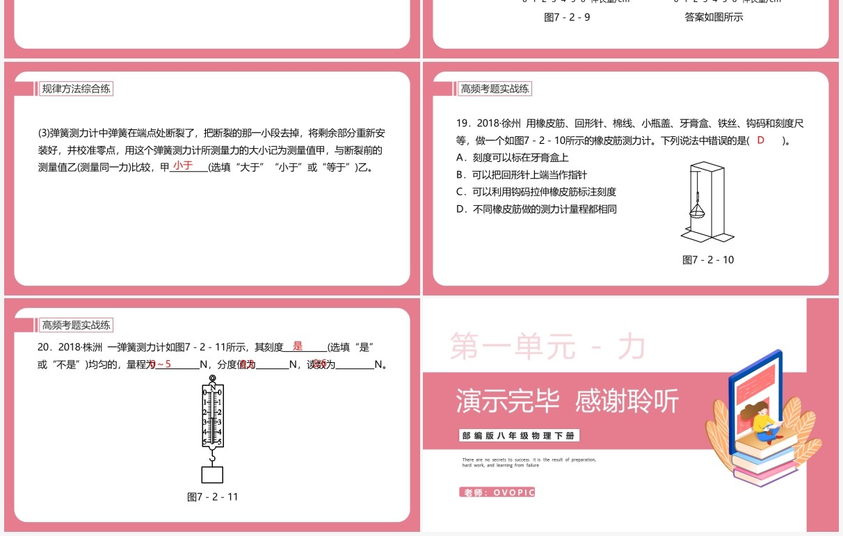 部编版八年级物理下册弹力课件PPT模板