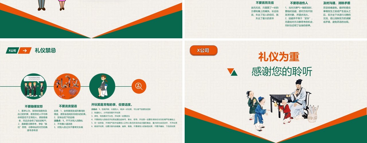 绿色公司职场商务礼仪培训课件PPT模板