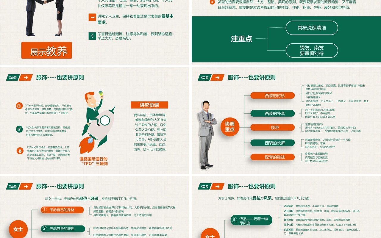 绿色公司职场商务礼仪培训课件PPT模板