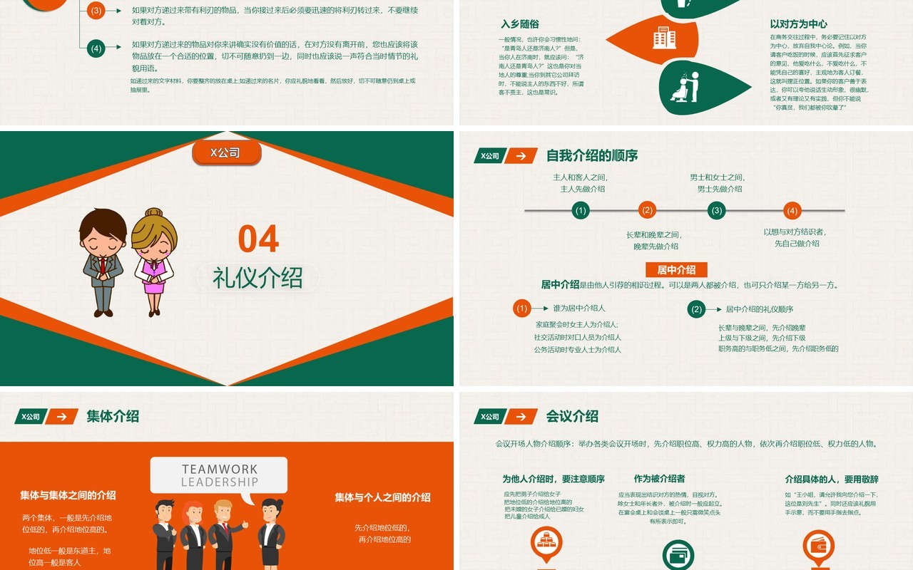 绿色公司职场商务礼仪培训课件PPT模板