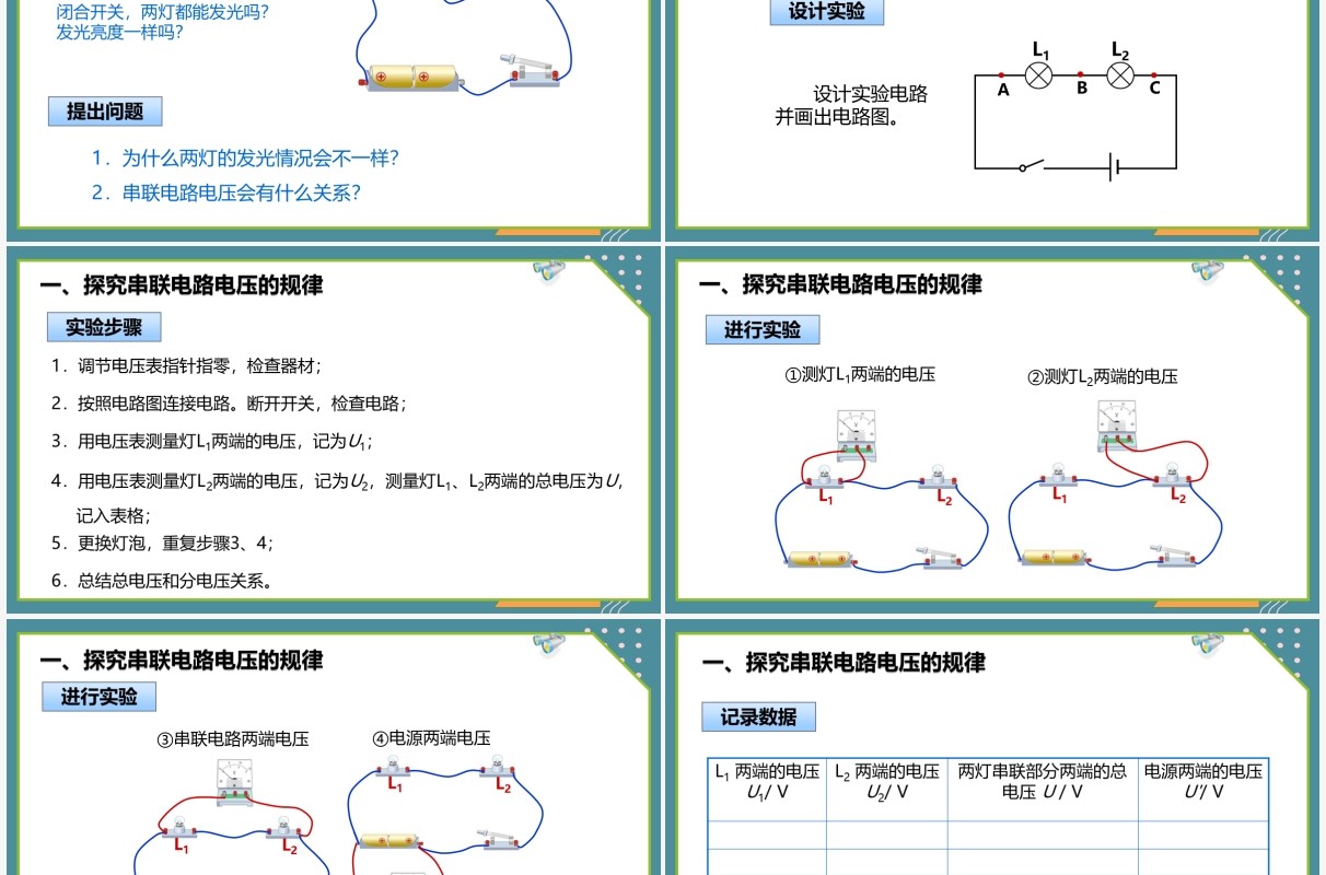部编版九年级物理全册串并联电路中电流的规律课件PPT模板