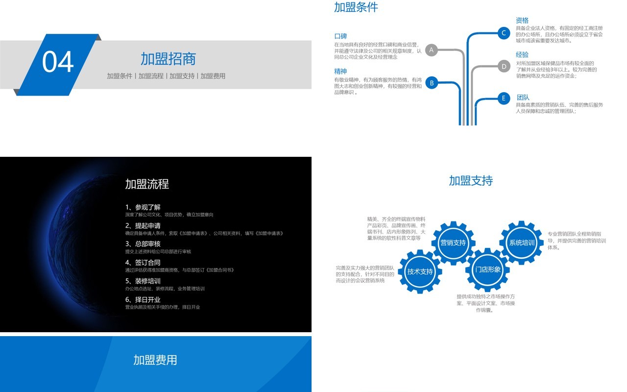 蓝色全国招商加盟大会PPT模板