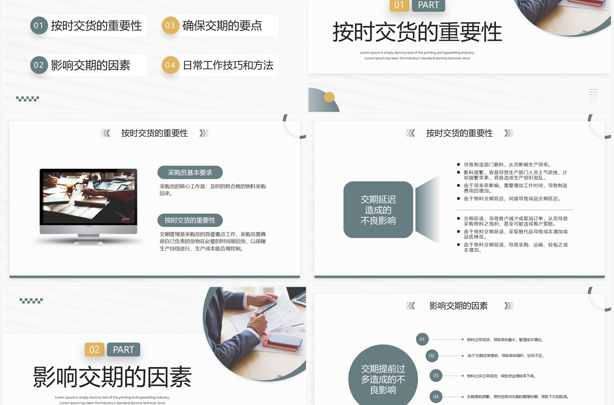 绿色简约商务风采购人员技能培训PPT模板
