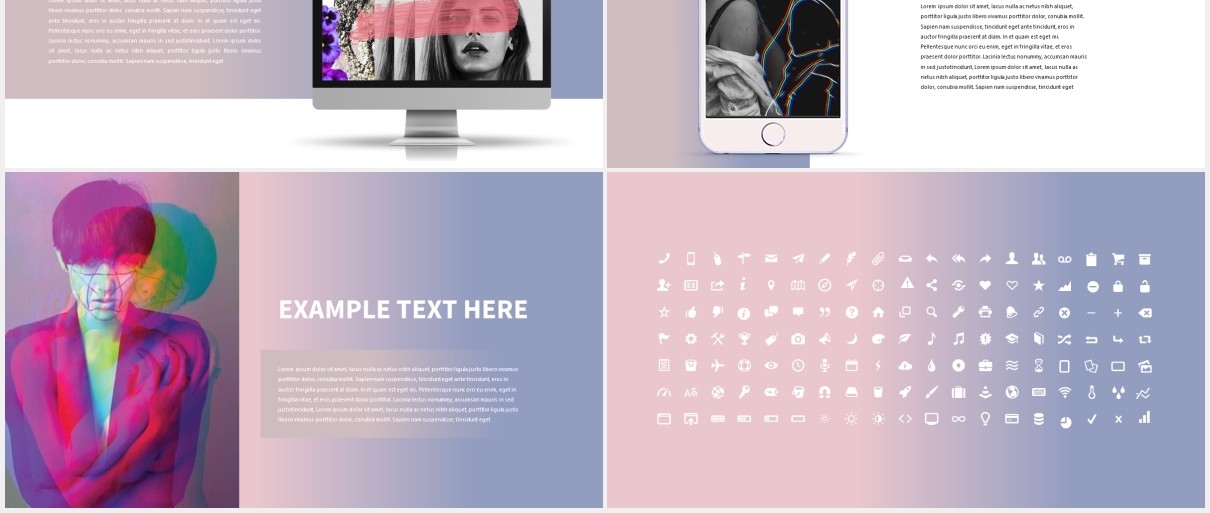 简约现代时尚作品展示PPT模板Minimal Modern Powerpoint