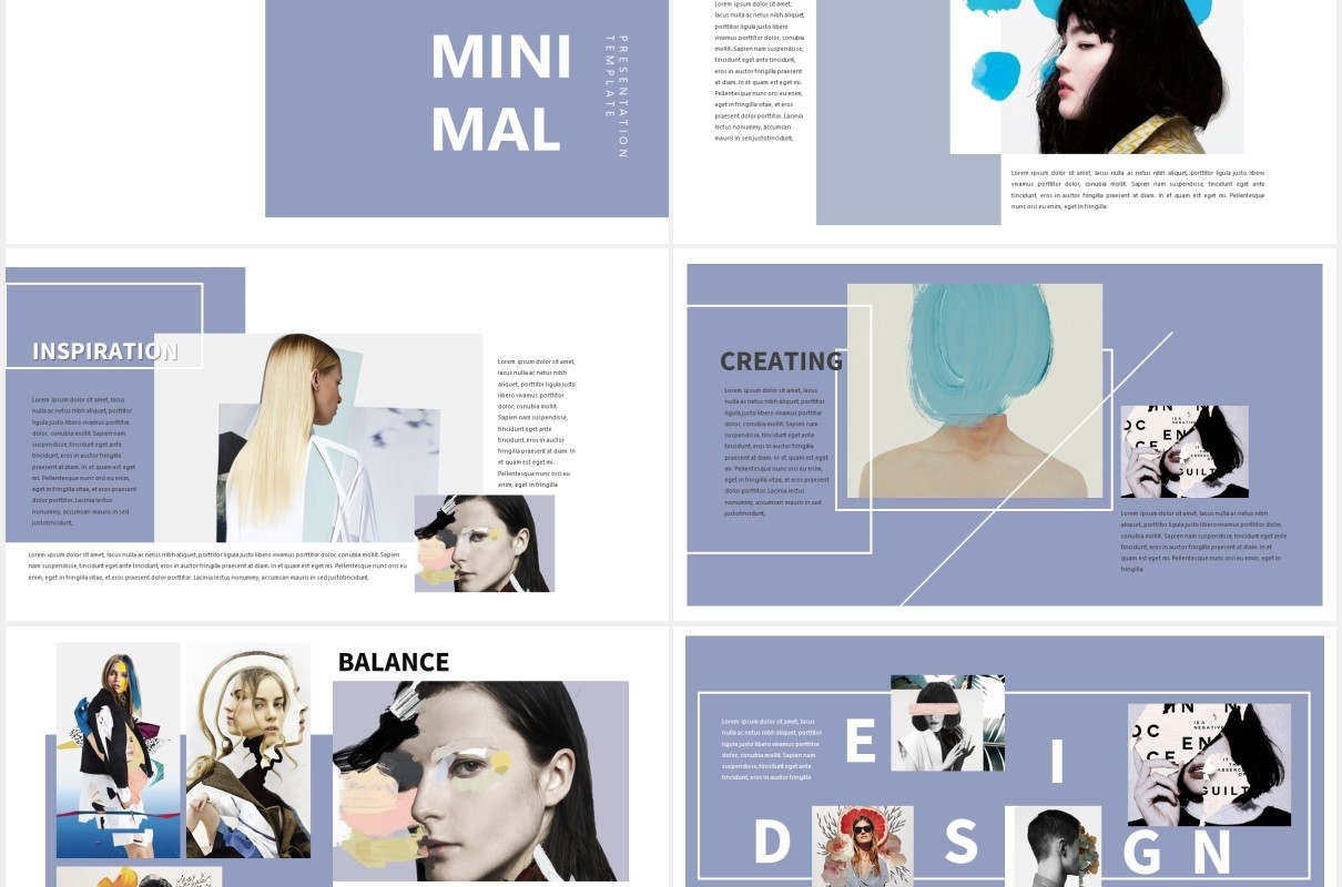 简约现代时尚作品展示PPT模板Minimal Modern Powerpoint