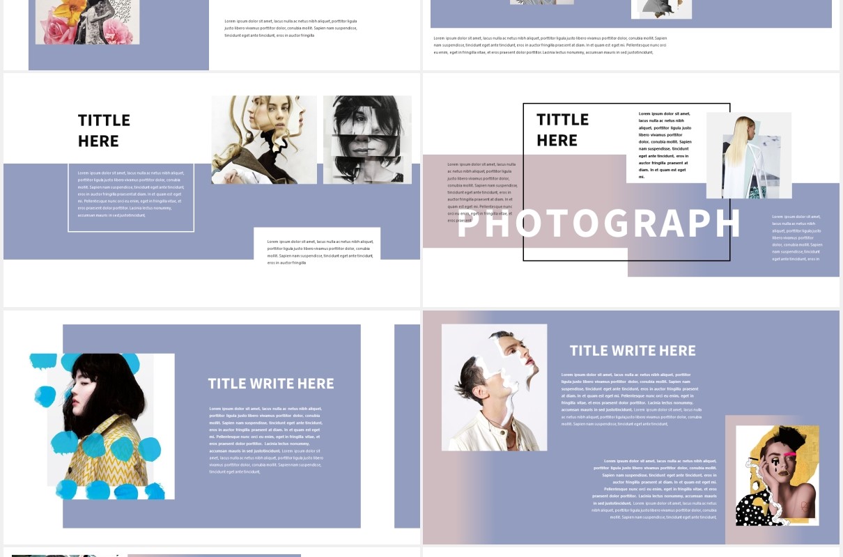 简约现代时尚作品展示PPT模板Minimal Modern Powerpoint