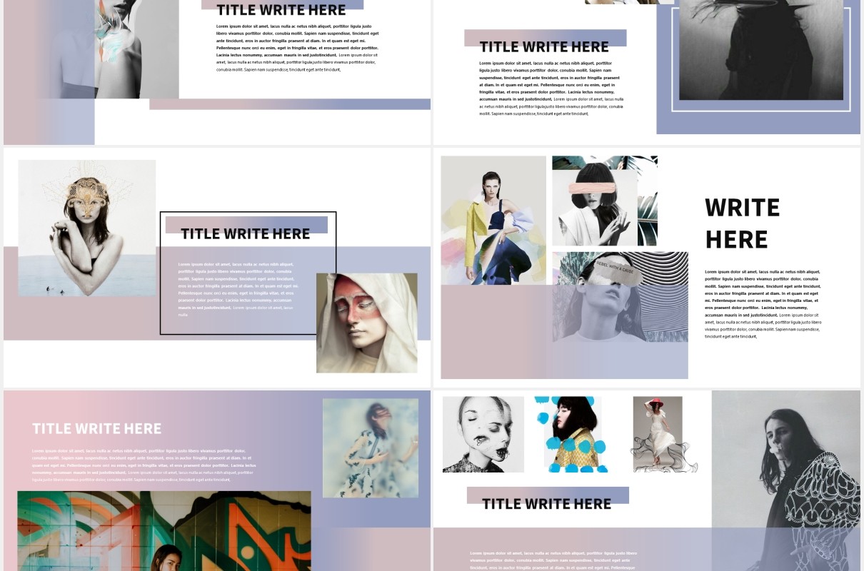 简约现代时尚作品展示PPT模板Minimal Modern Powerpoint