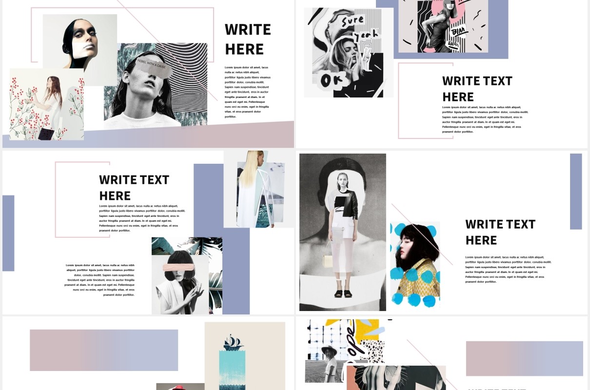简约现代时尚作品展示PPT模板Minimal Modern Powerpoint