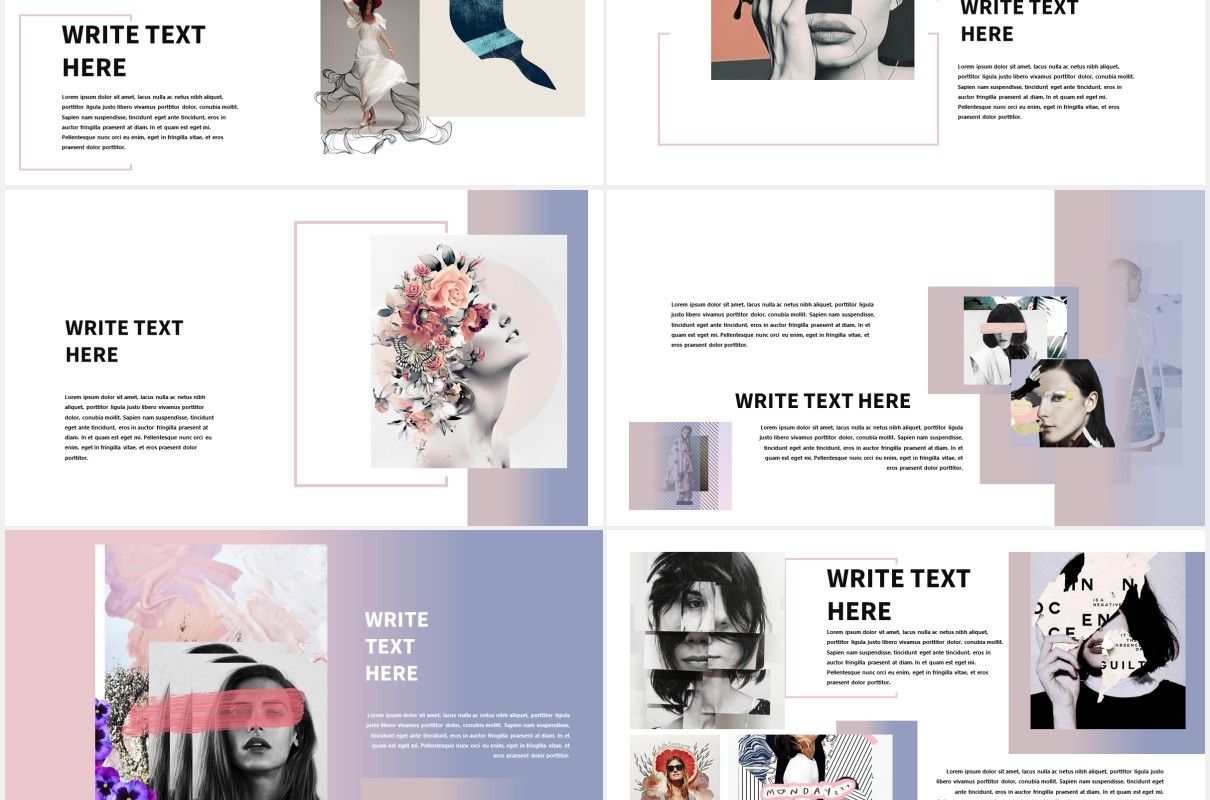 简约现代时尚作品展示PPT模板Minimal Modern Powerpoint