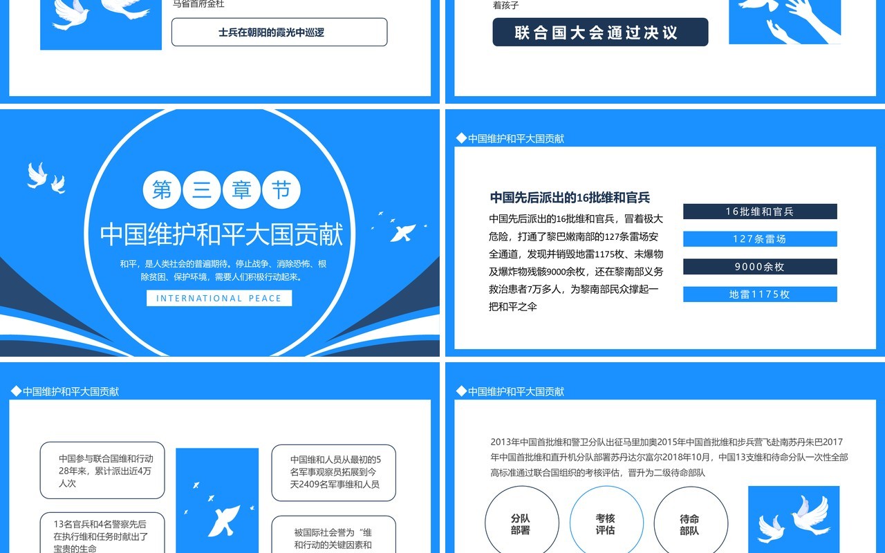 国际和平日中国维护和平的大国贡献动态PPT模板