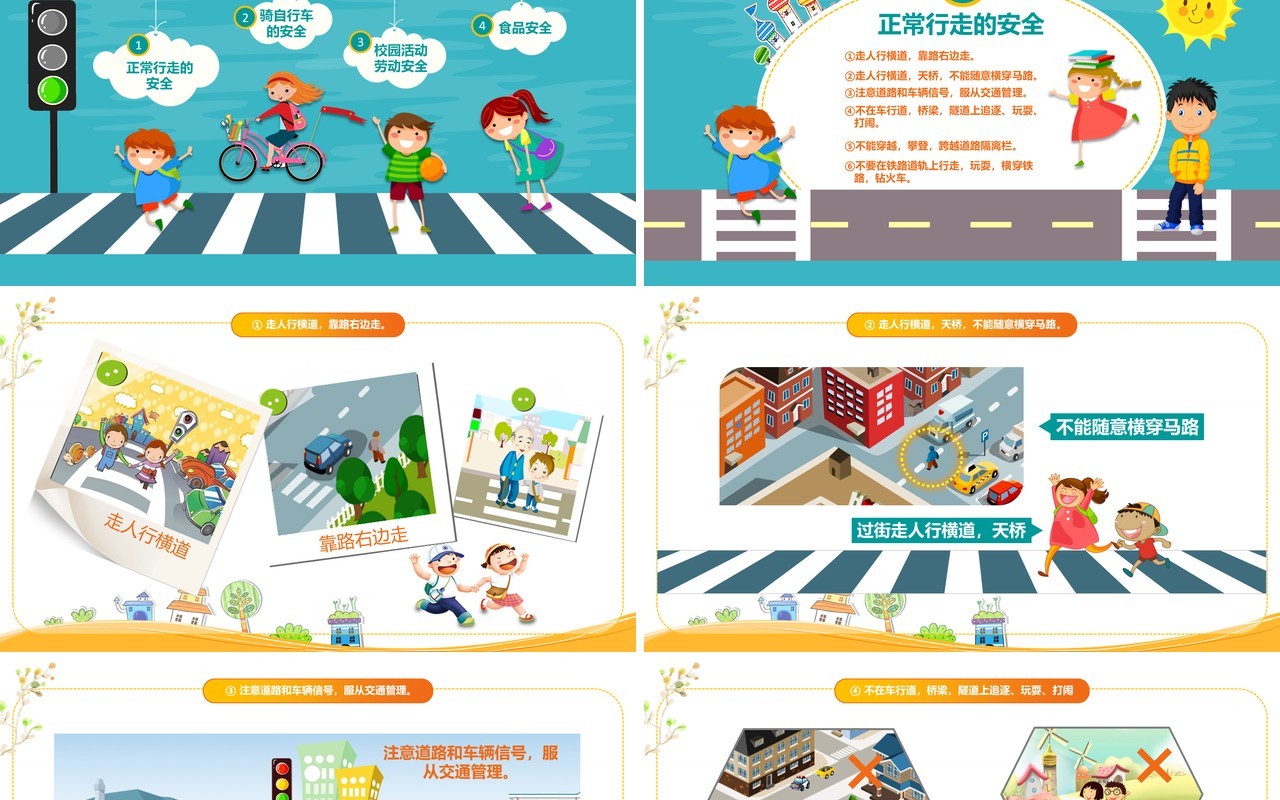 校园学生交通安全教育培训PPT模板