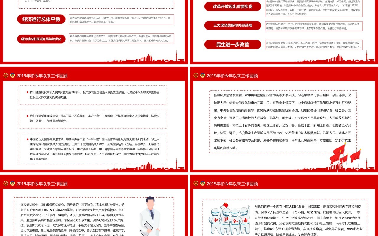 红色聚焦全国两会专题讲稿政府工作报告PPT模板