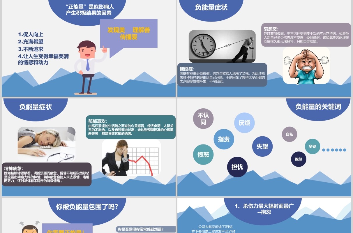 淡雅正能量励志培训课程PPT模板
