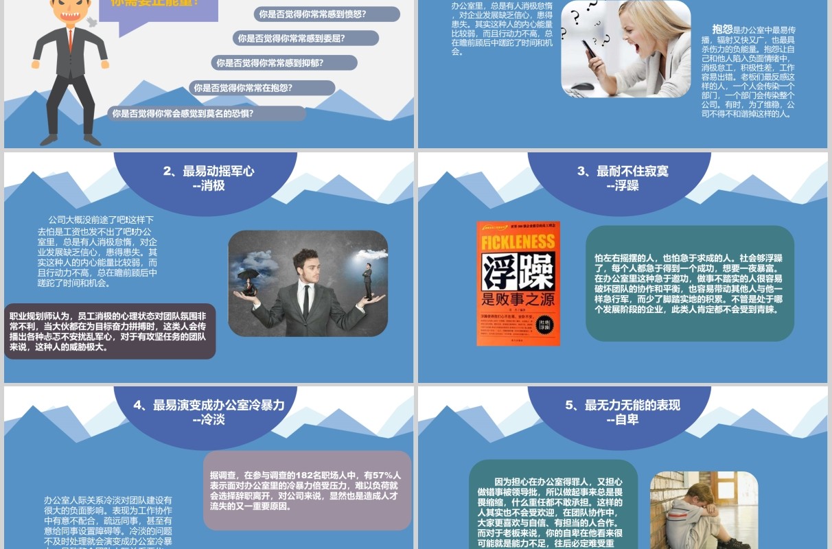 淡雅正能量励志培训课程PPT模板