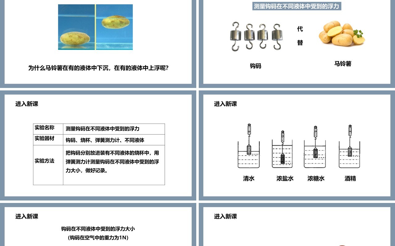 教科版五年级科学下册探索马铃薯沉浮的原因课件PPT模板